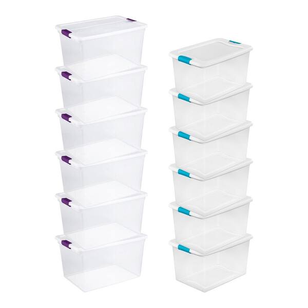 Sterilite 66 Qt Latch Storage Container 6 Pack And 64 Qt Storage