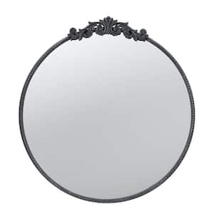 30 in. W x 32 in. H Wood Black Vanity Mirror