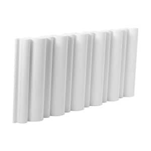 5/8 in. D x 10 in. W x 4 in. L Primed White Polystyrene Flute 3D Wall Panel Moulding Sample