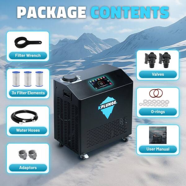 KPLUNGE Gale Cold Plunge Chiller and Heater 3/4 HP 1-Person 0 Jet