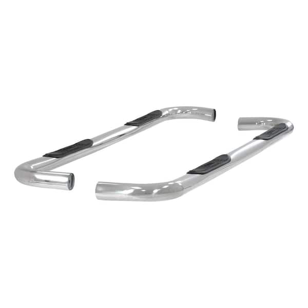 Aries 3-Inch Round Polished Stainless Steel Nerf Bars, No-Drill, Select Toyota Tundra Crew Cab