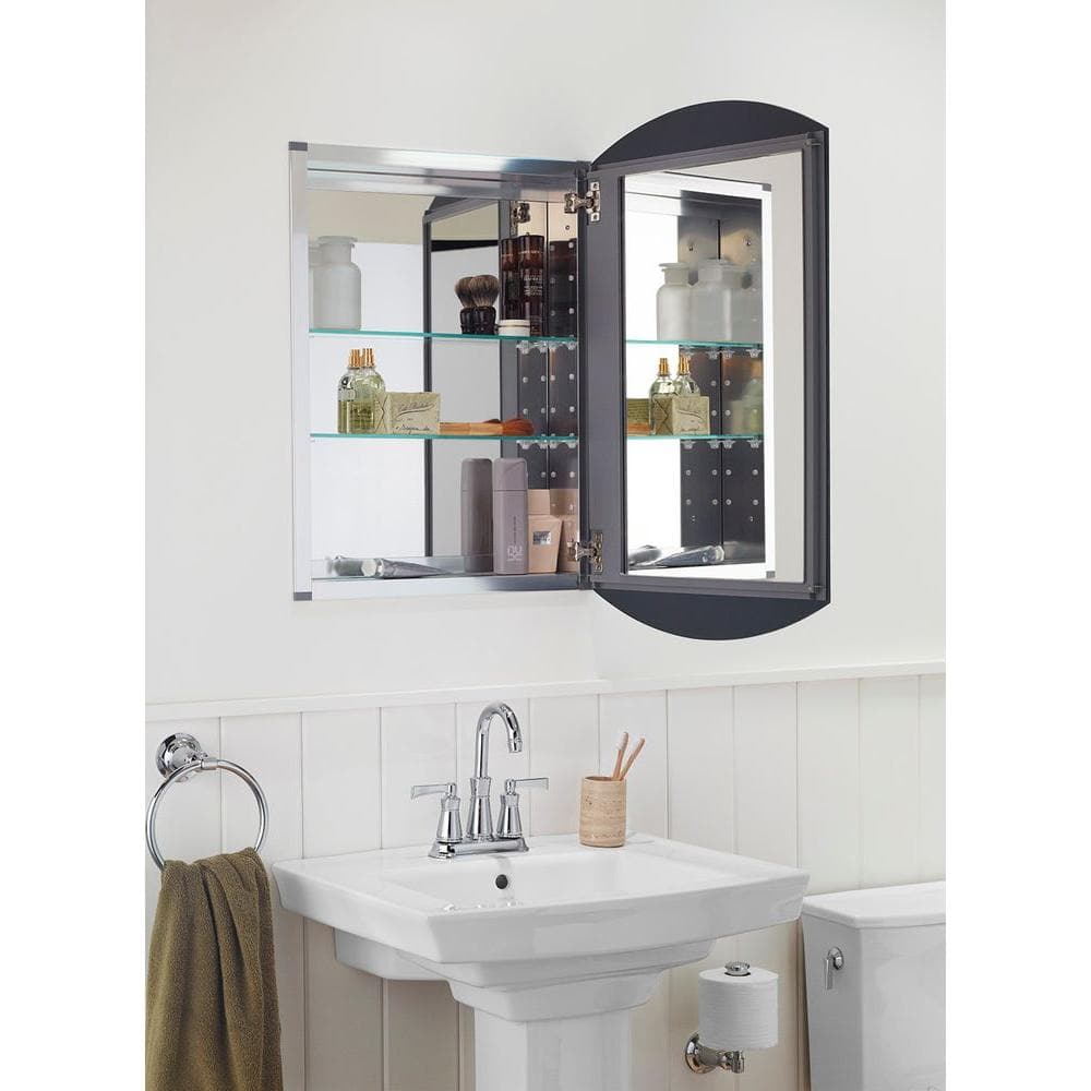 Kohler Archer 20 In W X 31 H Single Door Mirrored Recessed Medicine Cabinet Anodized Aluminum K 3073 Na The