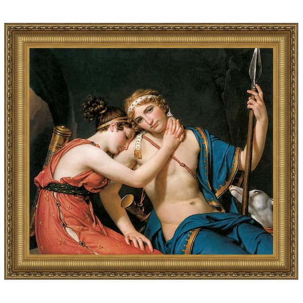 Design Toscano Farewell of Telemachus and Eucharis by Jacques-Louis David Framed Fantasy Oil Painting Art Print 15.75 in. x 17.25 in.