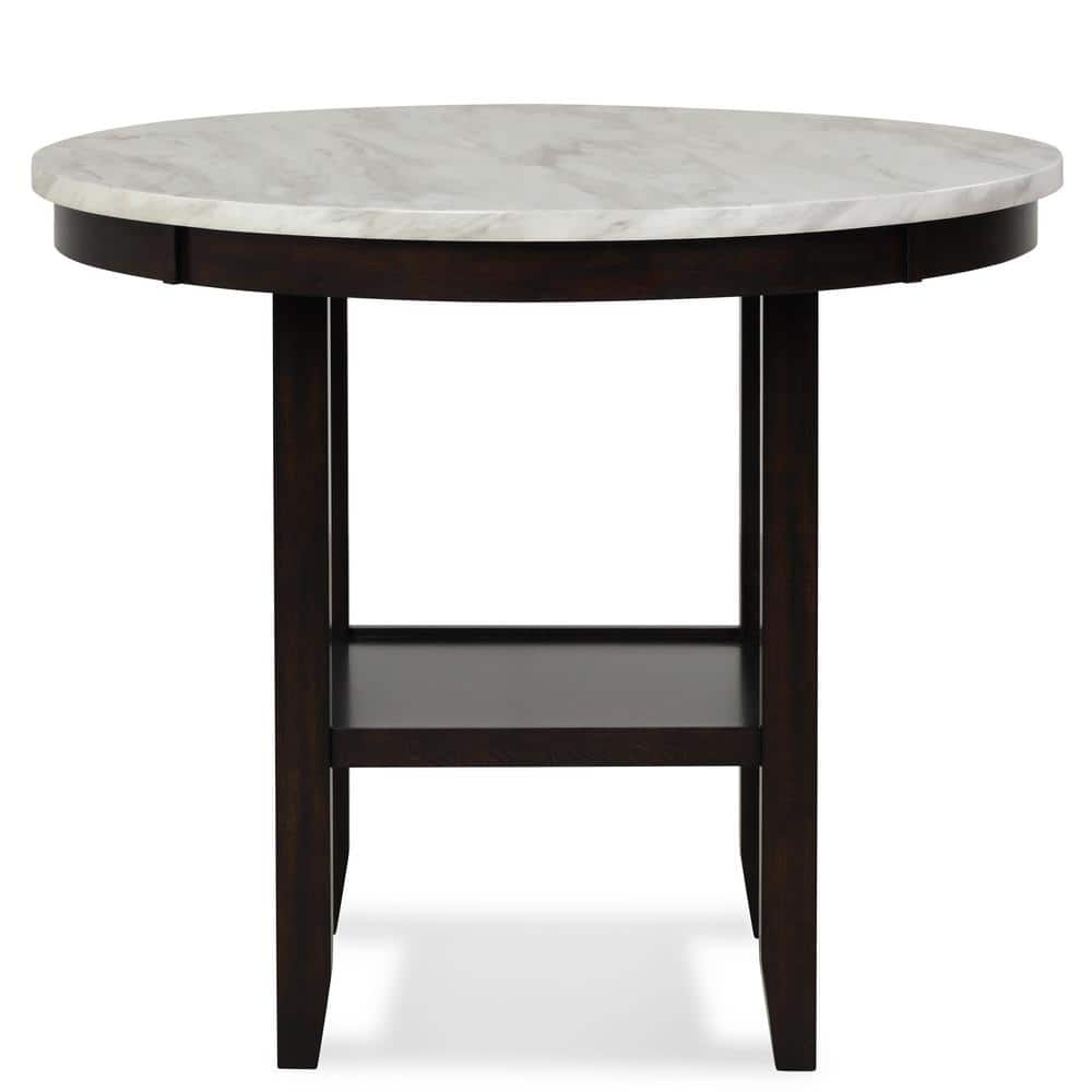 Celeste 5-Piece Blue Velvet and Faux Marble Counter Set