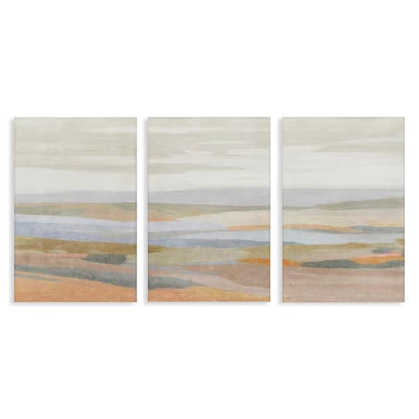 Stupell Industries Beachy Mellow Landscapes by Suzanne Nicoll 3 Pieces Unframed Nature Graphic Art Print 30 in. x 20 in.