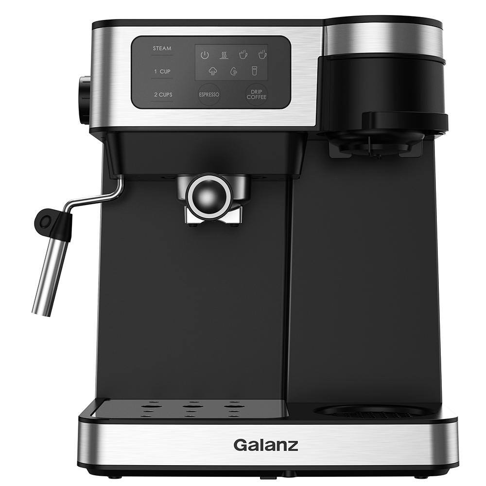 Galanz  2- Cup Stainless Steel Espresso Machine with Steam Wand and Drip Coffee Machine - 1