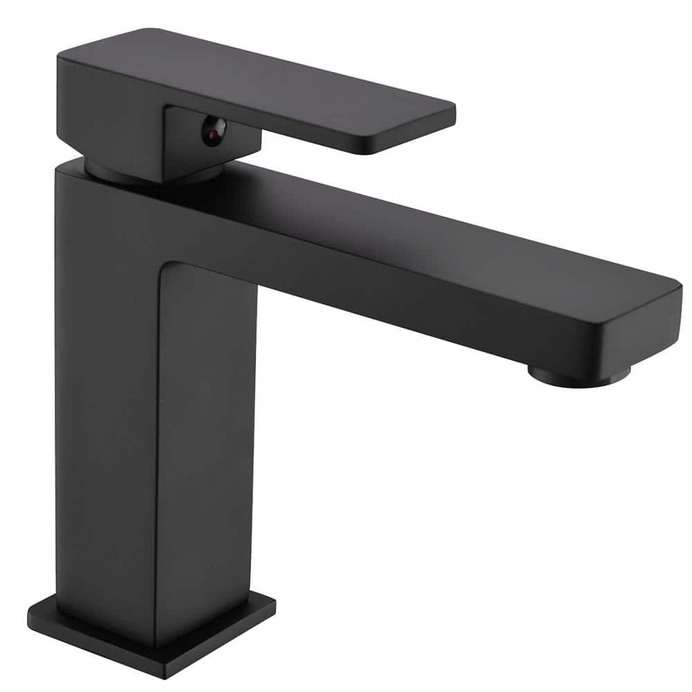 Single Handle Single-Hole Bathroom Faucet in Matte Black