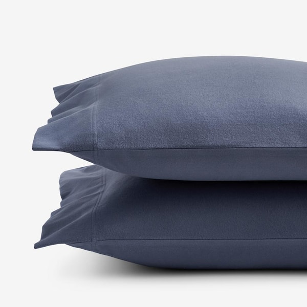 The Company Store Legends Luxury Slate Blue Velvet Flannel King Pillowcase (Set of 2)
