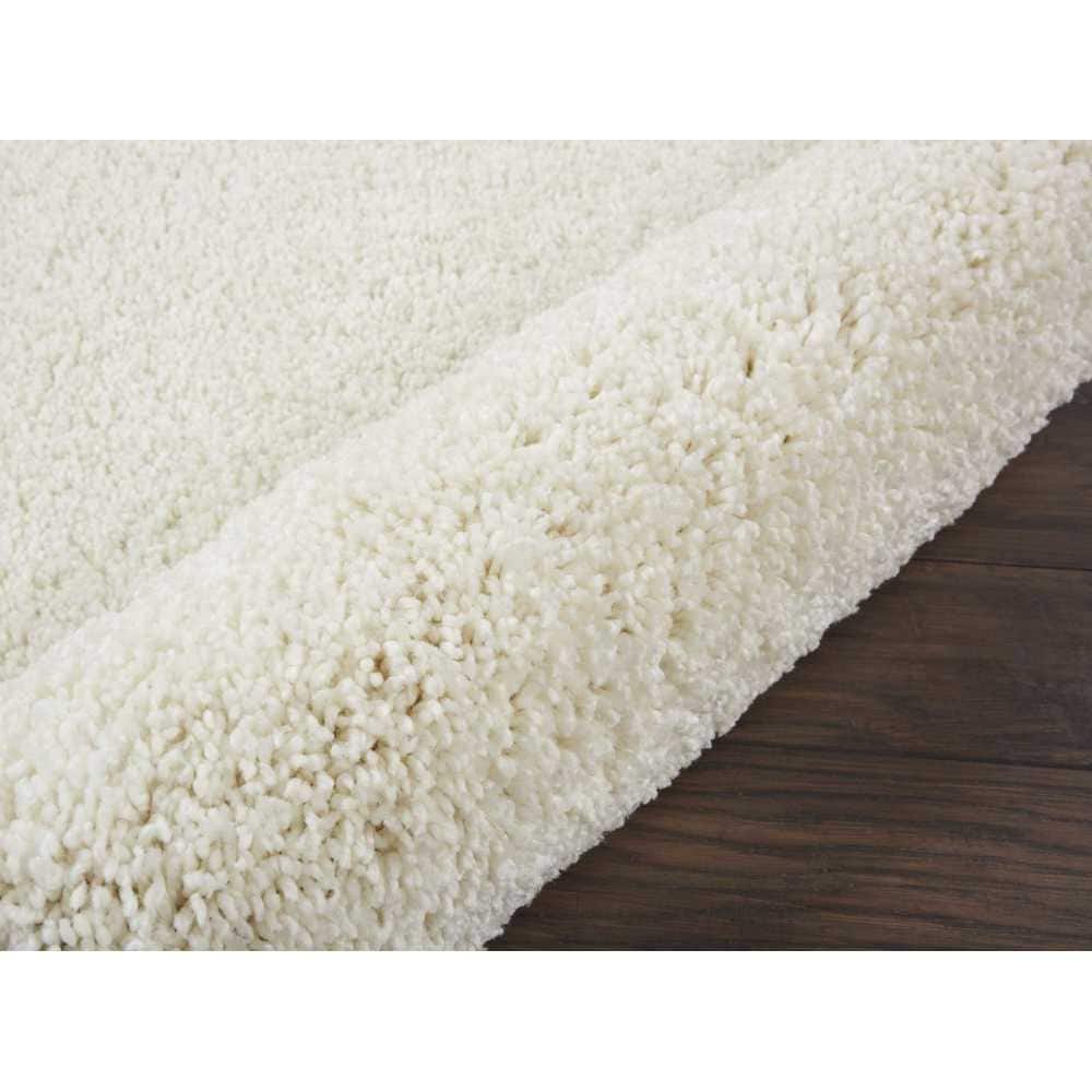 Ivory Beige Shag Runner Rug 2'2" x 7'6" Synthetic