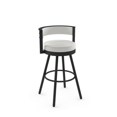 Off White Faux Leather Bar Stools, Black Metal And Leather Counter Stools