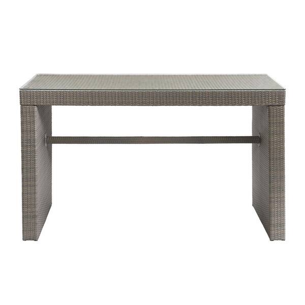 Unbranded 40 in. H Wicker Outdoor Dining Table With Glass Top