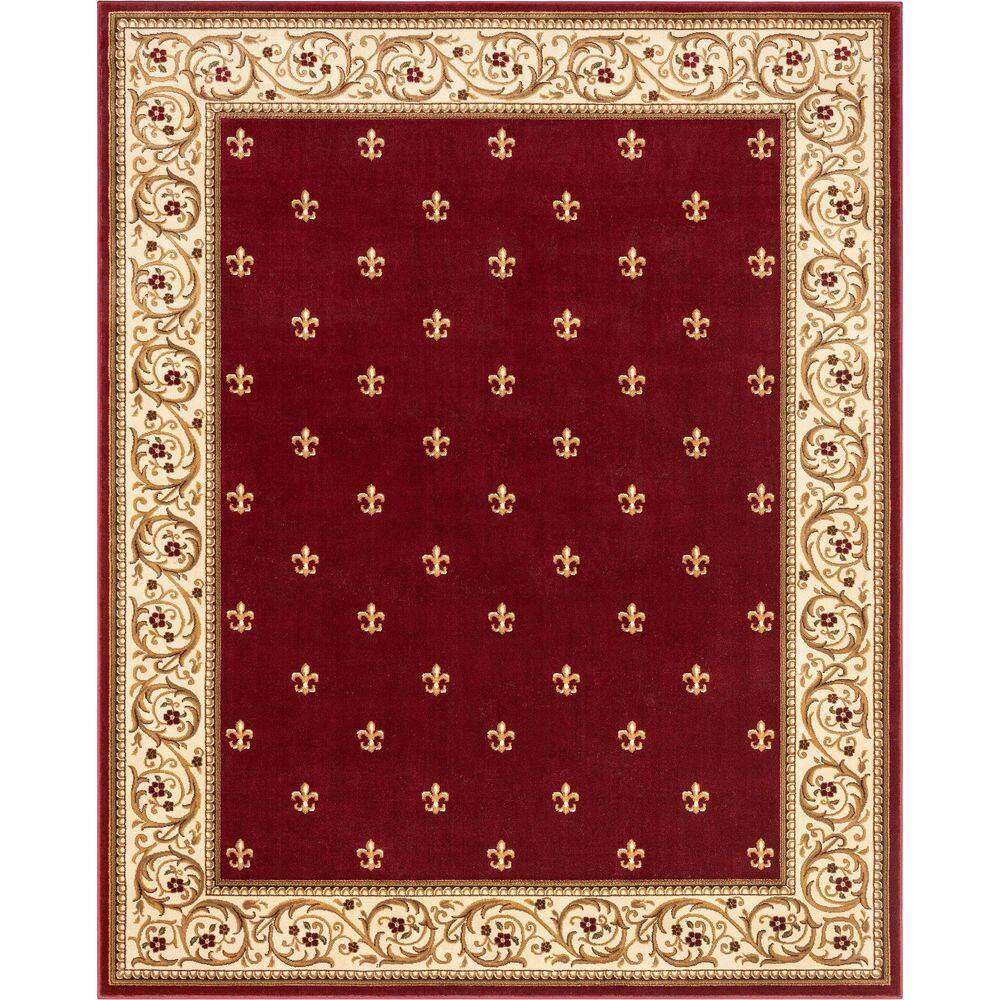 Barclay Fleur De Lis Elegance Traditional Oriental, Red 9 ft. 3 in. x 12 ft. 6 in., Area Rug price history on PriceWatchPro