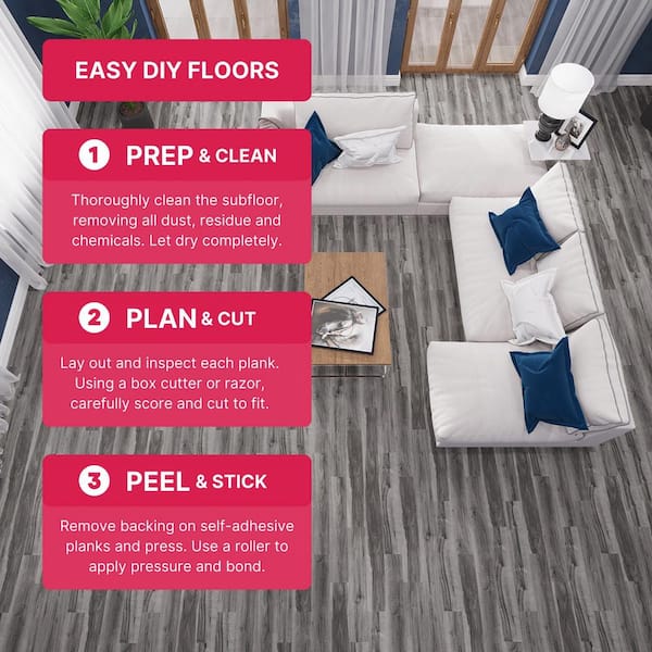 BaseCore Kiln 12 MIL x 6 in. W x 36 in. L Peel and Stick Waterproof Luxury Vinyl Plank Flooring (54 sqft/case)