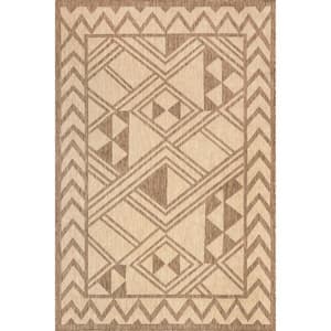 Mazie Bold Tribal Beige Doormat 2 ft. x 3 ft.  Indoor/Outdoor Area Rug