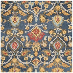 Blossom Navy/Multi 8 ft. x 8 ft. Square Floral Area Rug