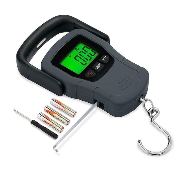 Digital Hanging Luggage Scale with Comfortable Handle and Large Hook, Portable Scale for Travel Fishing with Tare