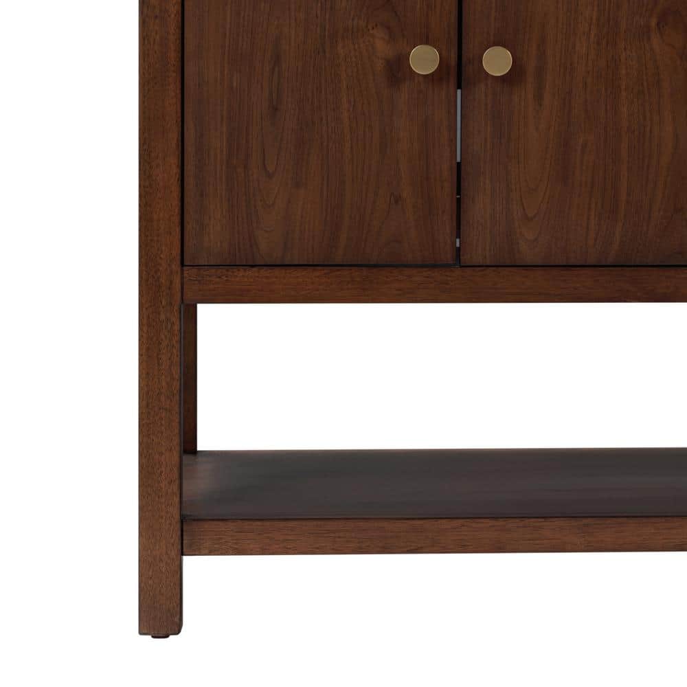 Zoe 60'' Walnut Double Bathroom Vanity with Gold Hardware