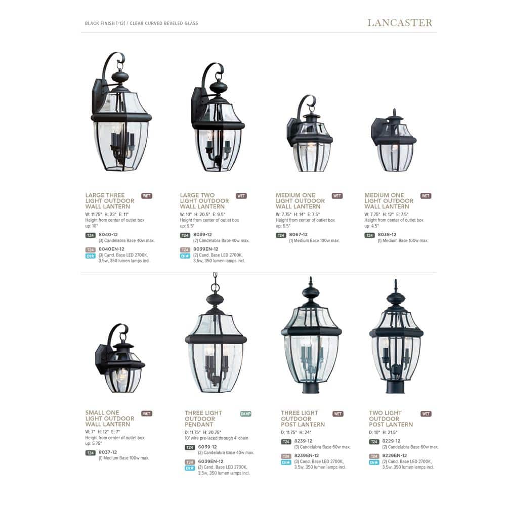 Lancaster Black and Clear Glass 23" Outdoor Wall Lantern
