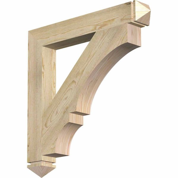 Ekena Millwork 4 in. x 30 in. x 30 in. Douglas Fir Balboa Arts and Crafts Rough Sawn Bracket