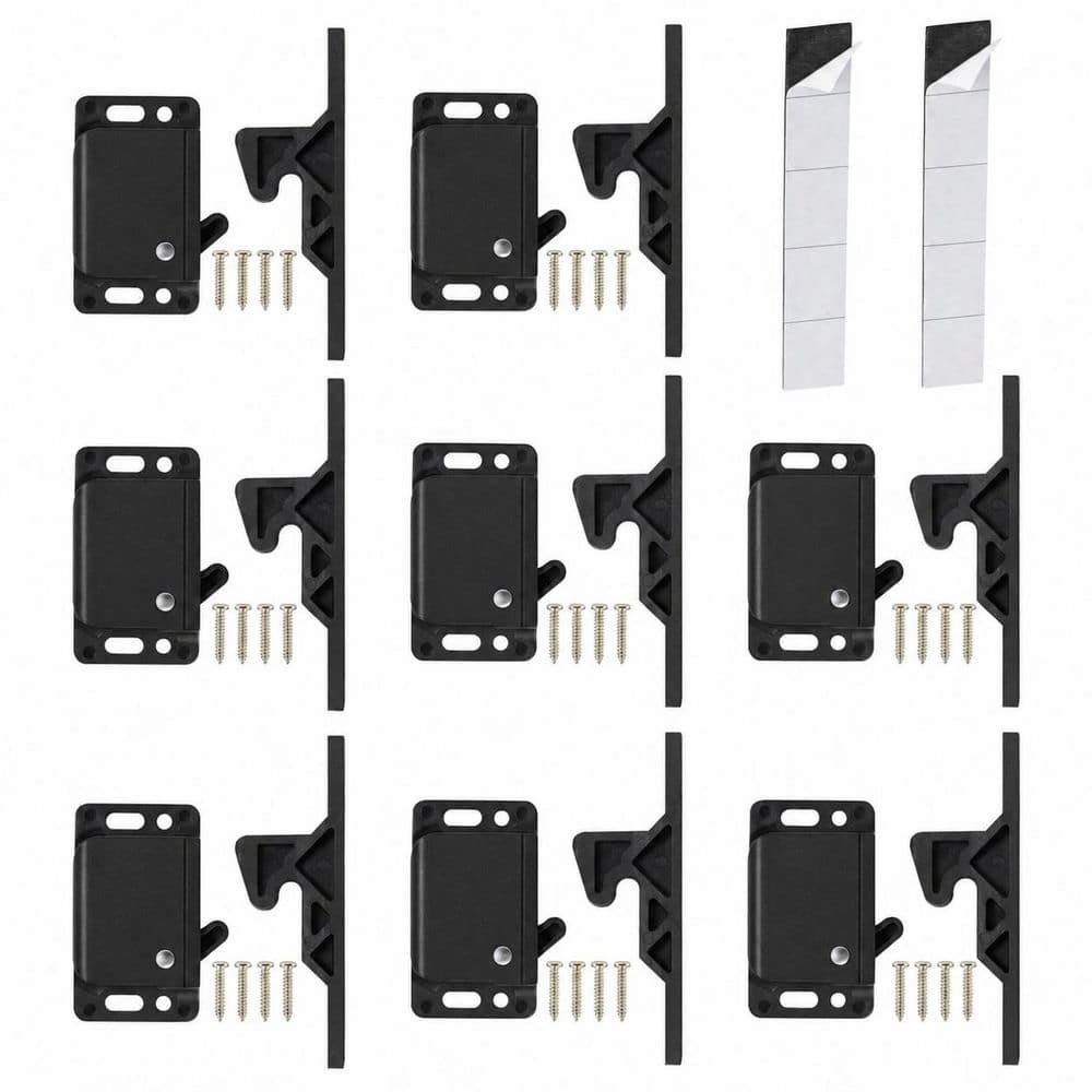 Black Spring Cabinet Door Latch Catch for RV Camper Trailer Home Office Drawer Secure Closure 8-Pack price history on PriceWatchPro