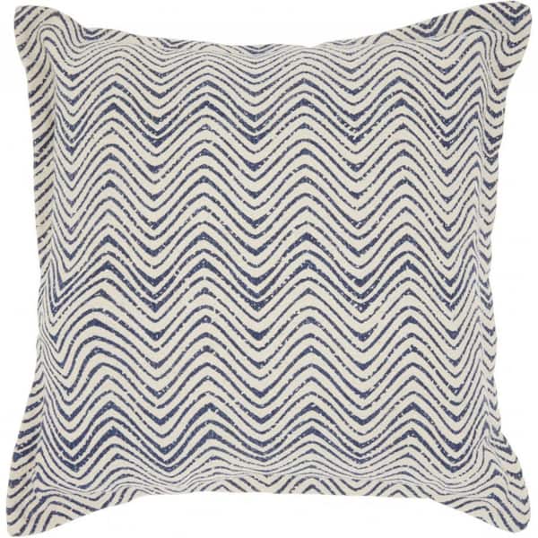 HomeRoots Jordan Indigo Geometric Cotton 20 in. x 20 in. Throw Pillow