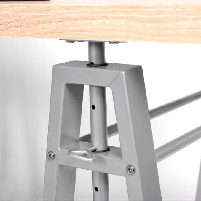 Gray Adjustable Height Standing Desk with Metal Base