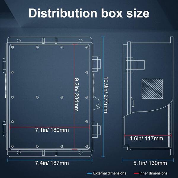 Yichuhaoxi Electrical Junction Box 4.6 x 7 x 9.2 in. ABS Yichuhaoxi Electrical Junction Box 4.6 x 7 x 9.2 in. ABS