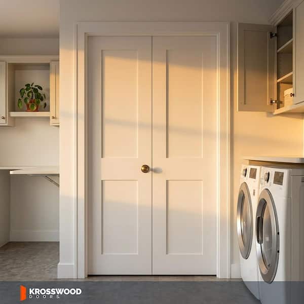 Krosswood Doors 36 in. x 80 in. Shaker 2-Panel Solid Core Primed