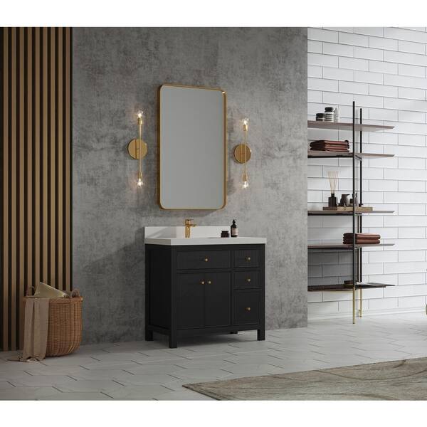 Merax 36" Bathroom Vanity With Ceramic Basin - Bed Bath & Beyond - 38995669