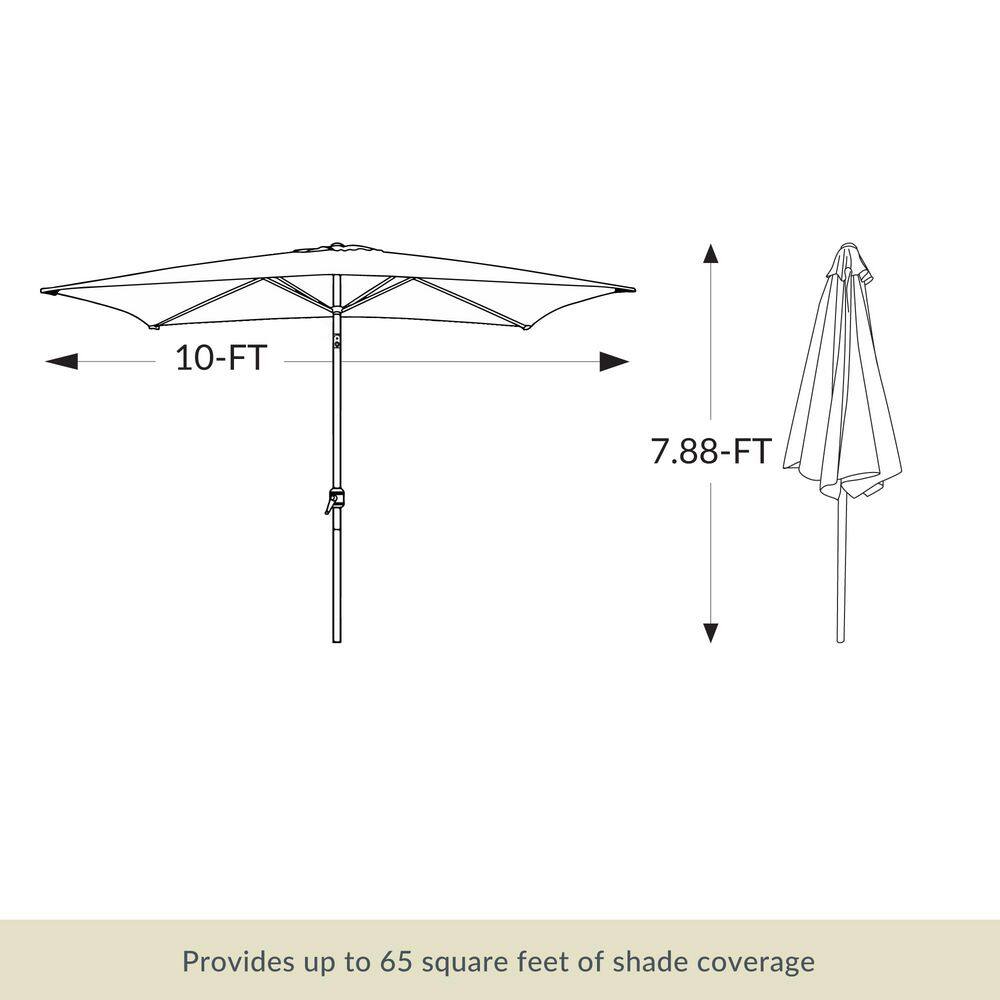 Nassau 10' x 6.5' Green Aluminum Patio Umbrella with LED Lights