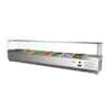 Koolmore 71 in. W 8-Pan 1 cu. ft. Commercial Countertop Refrigerator Condiment Prep Station in Stainless Steel SCDC-8P-SG