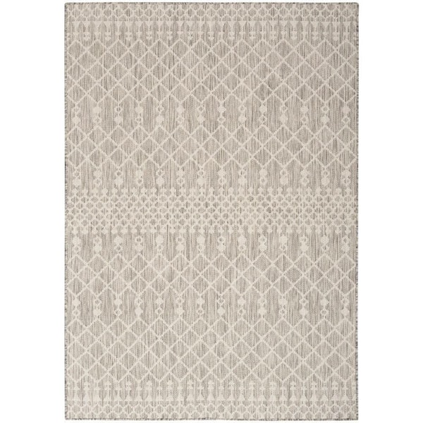 Nourison Positano Light Grey 6 ft. x 9 ft. Moroccan Contemporary Area Rug