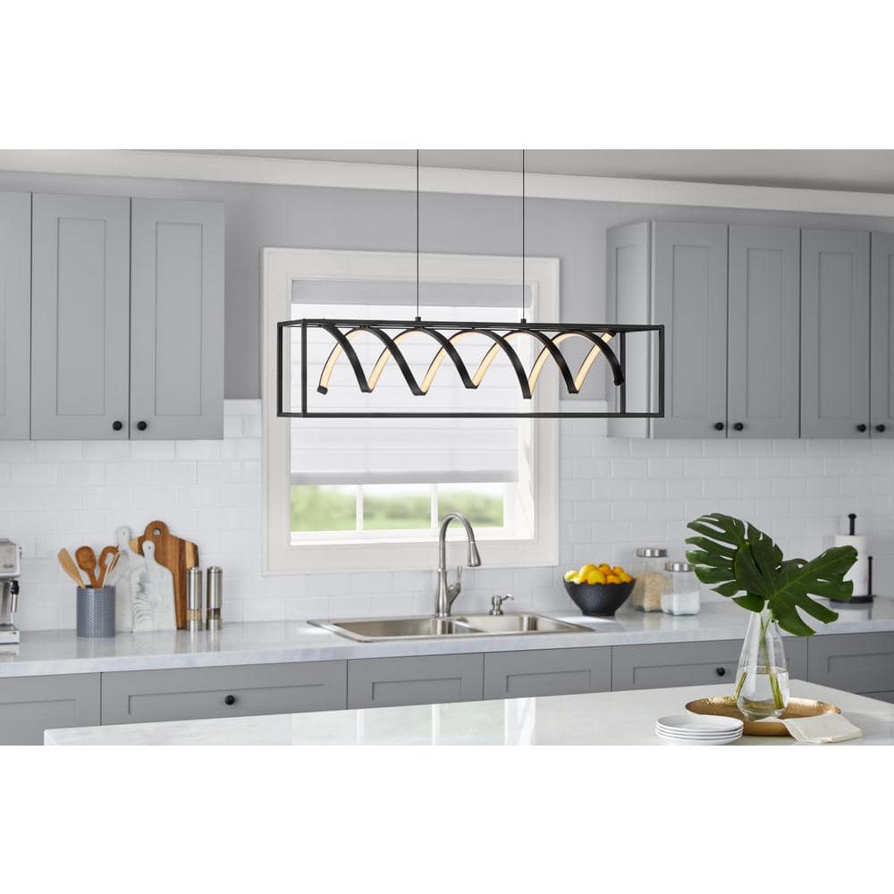 Masena 36-Watt Matte Black Integrated LED Linear Chandelier price history on PriceWatchPro