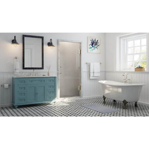 Home Decorators Collection Hamilton 49 in. W x 22 in. D x 35 in. H Single Sink Freestanding Bath Vanity in Sea Glass with Gray Granite Top