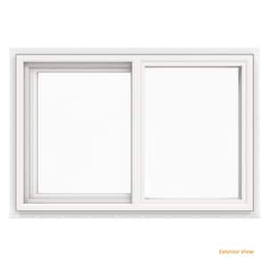 35.5 in. x 23.5 in. V-4500 Series White Vinyl Left-Handed Sliding Window with Fiberglass Mesh Screen