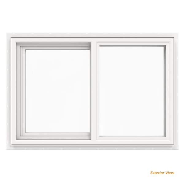 35.5 in. x 23.5 in. V-4500 Series White Vinyl Left-Handed Sliding Window with Fiberglass Mesh Screen