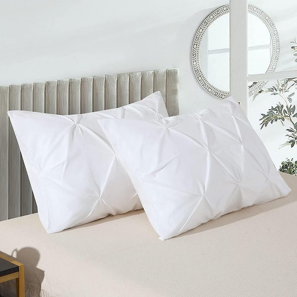 Shatex 30"L x 20"W Pillow Shams Available for All Season, King Size, Ultra Cozy and Breathable, 2 Pack, White