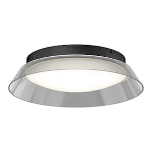 Arthur 15 in. 1-Light Smoke Glass 5CCT Integrated Selectable LED Flush Mount