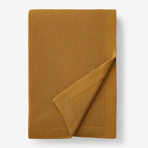 Classic All Season Breathable Cotton Knit Gold Cotton Twin/Twin XL Blanket