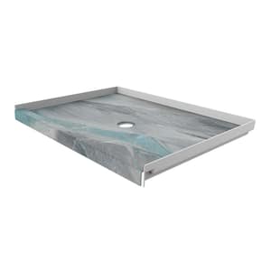 34 in. x 48 in. Single Threshold Shower Base with Center Drain in Triton