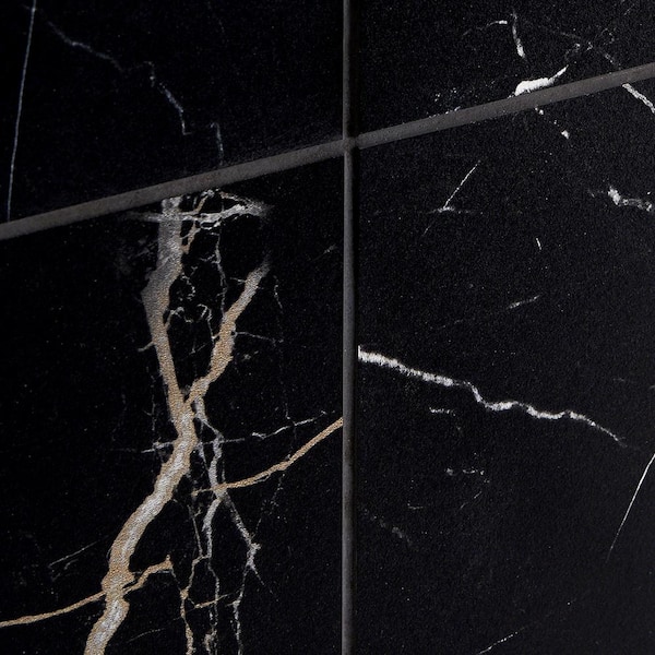 Ivy Hill Tile Marmo Marble Black 6 in. x 6 in. Matte Porcelain