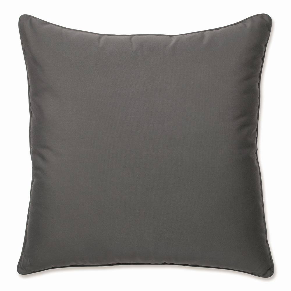 Pillow Perfect Solid Grey Square Outdoor Square Throw Pillow 687650 ...
