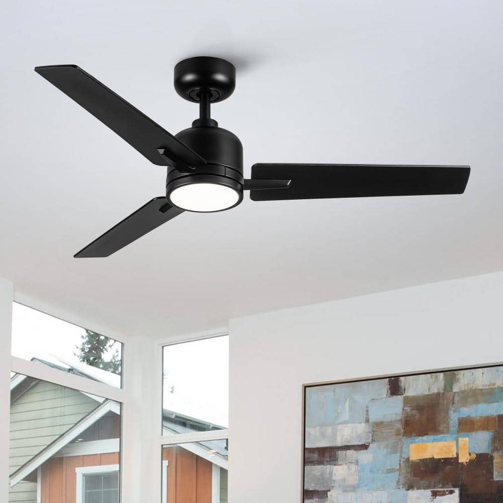 48 in. Black Reversible Quiet DC Motor Downrod Mount Standard Fan with Remote Control Dimmable 6 Wind Speed price history on PriceWatchPro