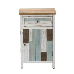 18 in. W Multi-Color Rectangle Wood Side Accent End Table