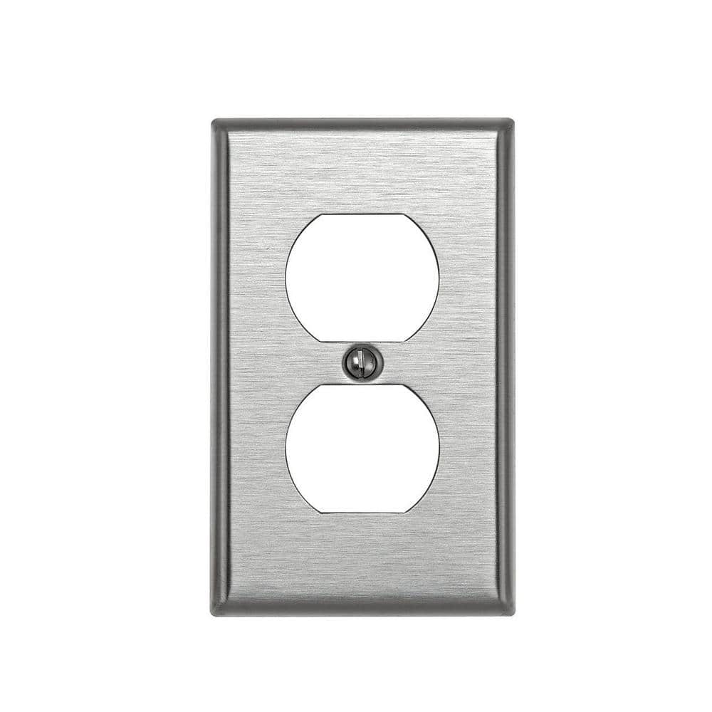 Engraved Isolated Ground Stainless Steel Leviton 84003-IG 1-Gang Duplex Device Receptacle Wallplate Device Mount