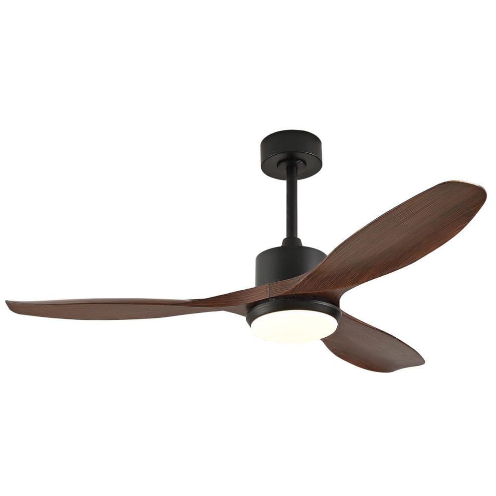 52 in. Black 3 ABS Blades Downrod Standard Ceiling Fan with LED Light and Remote Included price history on PriceWatchPro