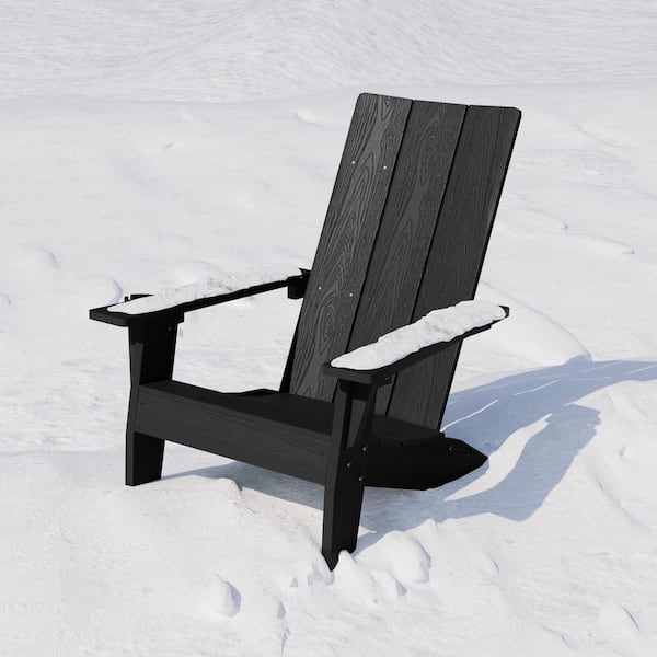 Mximu Oversize Modern Black Plastic Outdoor Patio Adirondack Chair