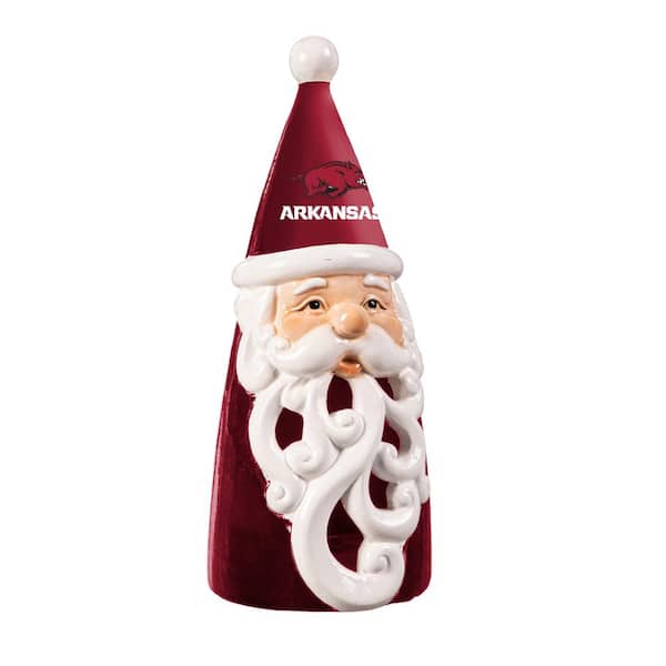 Team Sports America University of Arkansas Santa LED Christmas Garden Statuary, 8 in.