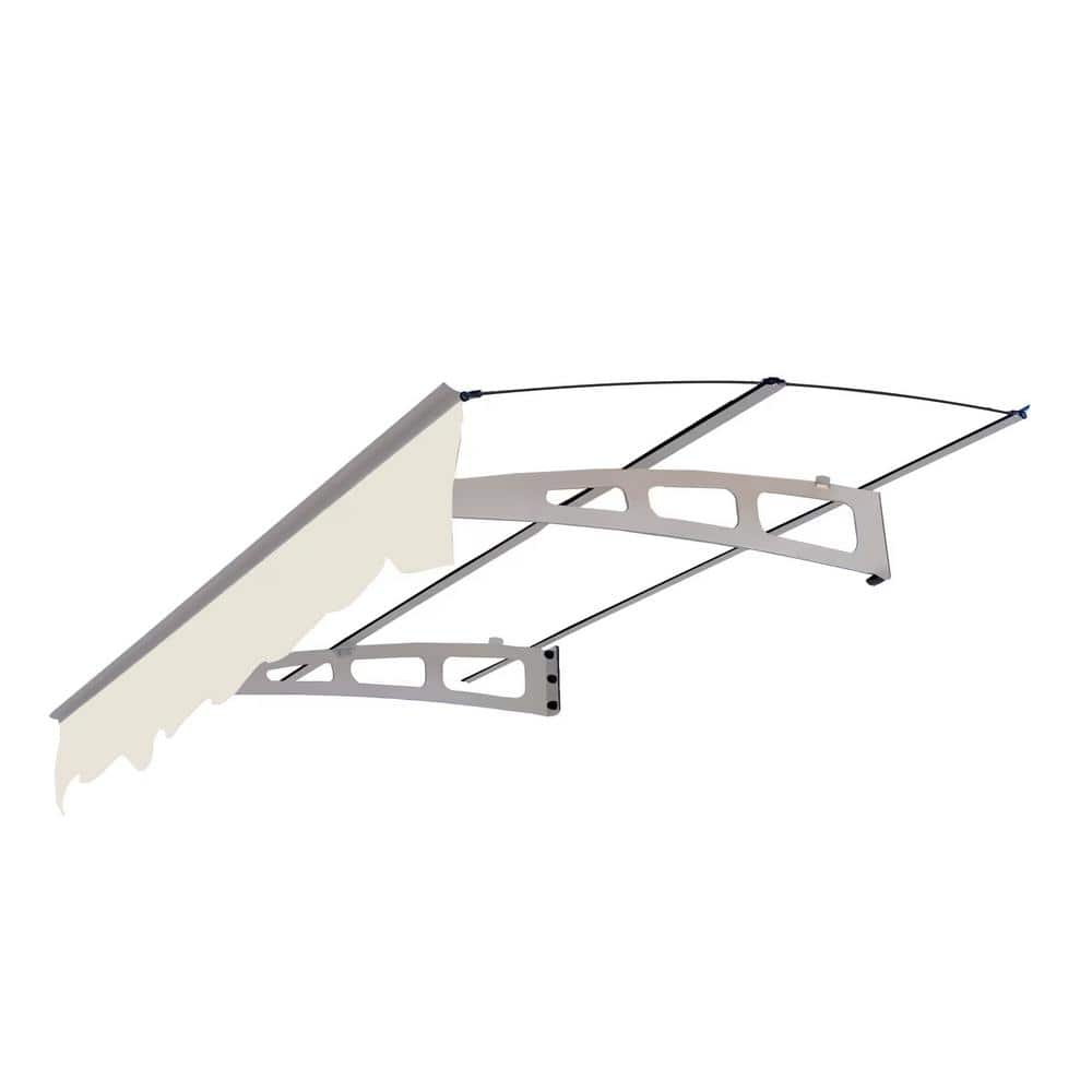 4.9 ft. x 2.8 ft. Clear and Silver Door Window Awning Canopy with Valance, 