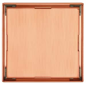 4 in. Square Stainless Steel Shower Drain with Tile Insert in Rose Gold